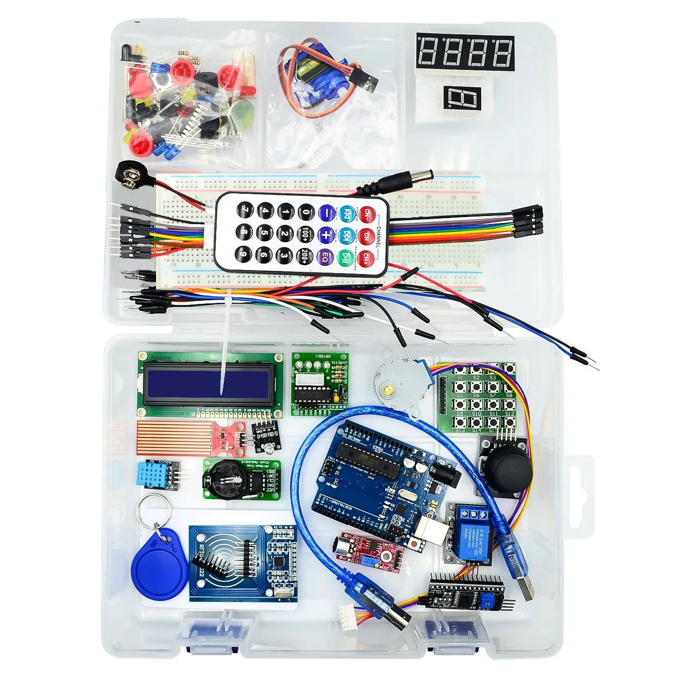Kit de inicio RFID para Arduino para UNO R3 versión oficial ATMEGA328P RFID versión mejorada Suite de aprendizaje con caja de componentes