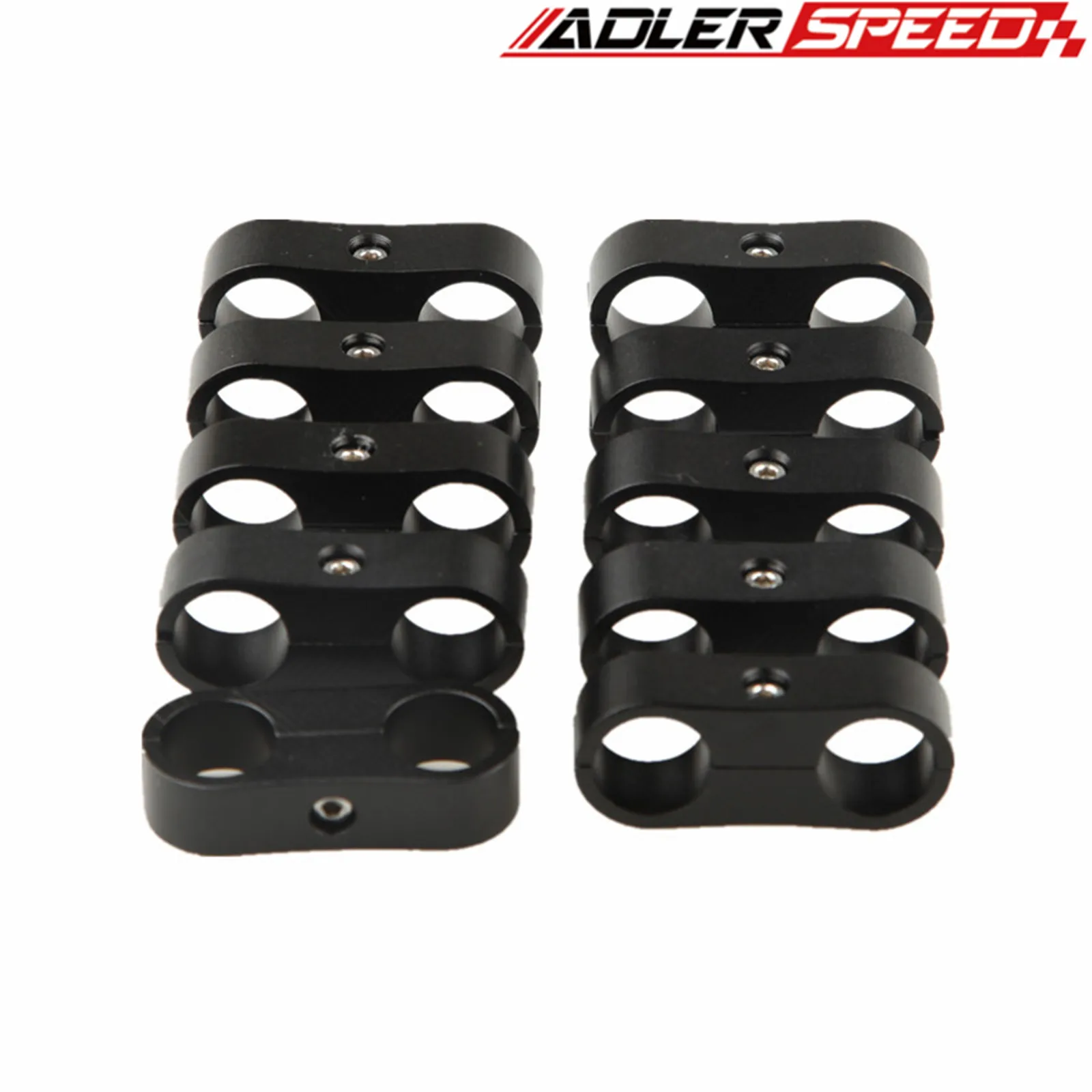 10 Uds Universal 3AN 6AN 8AN 10AN 12AN 14AN Billet aceite combustible manguera de agua tubo seprator abrazadera divisoria Kit separador de línea de aluminio