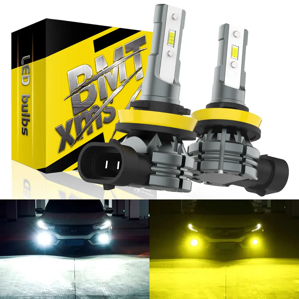 BMTxms 2 uds 60W 12000LM Canbus H8 H11 9005 9006 luz LED antiniebla para coche H9 HB3 HB4 9145 H10 lámpara antiniebla LED 6500K 3000K 12V diodo