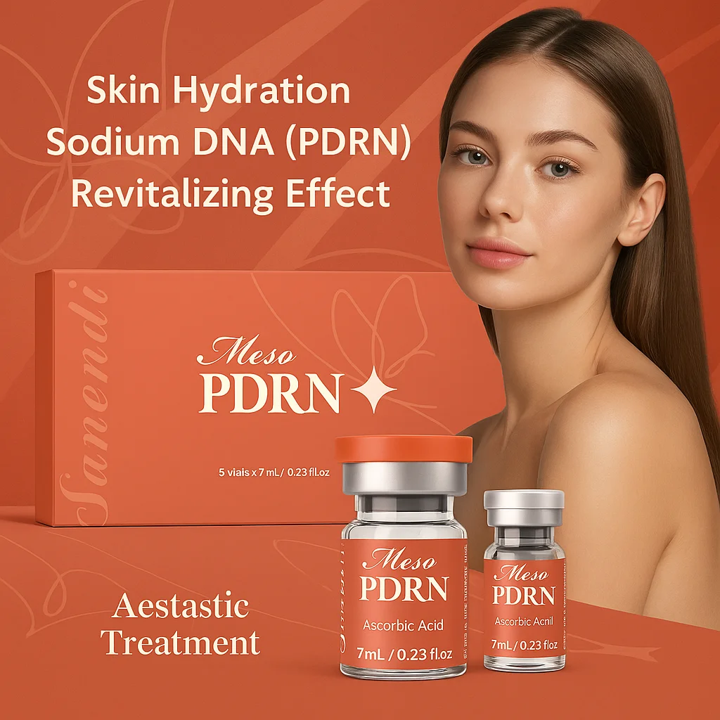 Sanendi PDRN Glutatión VITAMIN C Piel Sensible Músculo Brillo y uso antienvejecimiento Derma pen 7ml x5 viales
