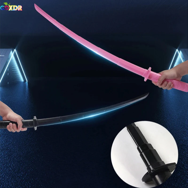 Samurai telescópico recto por gravedad con estampado 3D, juguetes para aliviar el estrés, accesorios elásticos, Katana plegable creativa, regalos divertidos
