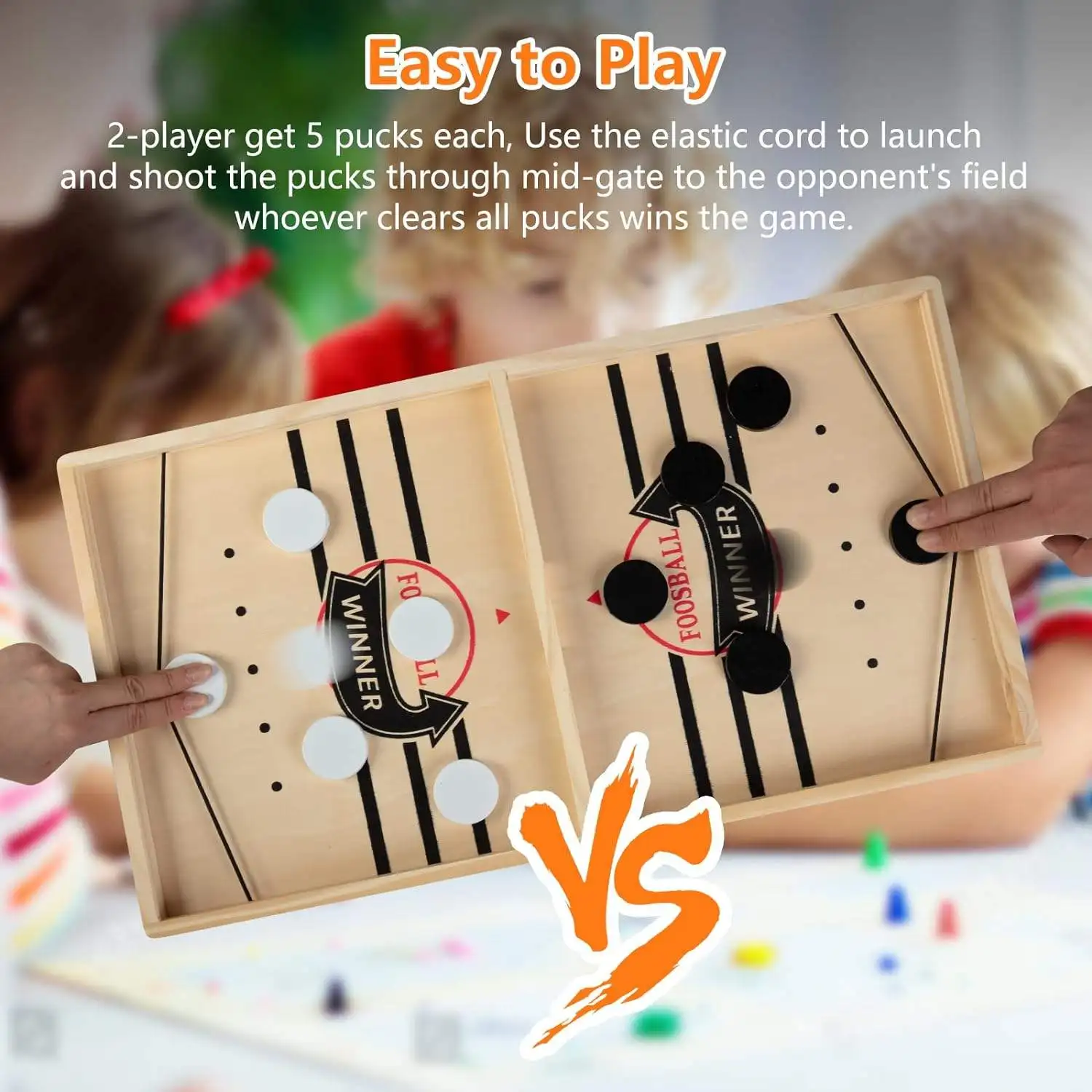 Juego de mesa de billar de madera, juegos de ganador de futbolín, juego de Hockey de mesa, ajedrez catapulta, juguete interactivo divertido y competitivo para padres e hijos