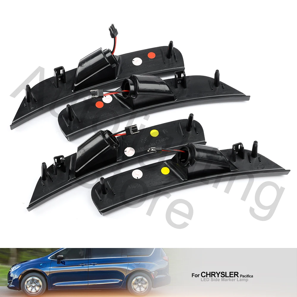 Luz LED de posición lateral delantera y trasera para Chrysler Voyager 20 21, luz intermitente para guardabarros Chrysler Pacifica, lámpara de señalización lateral, 4 Uds.