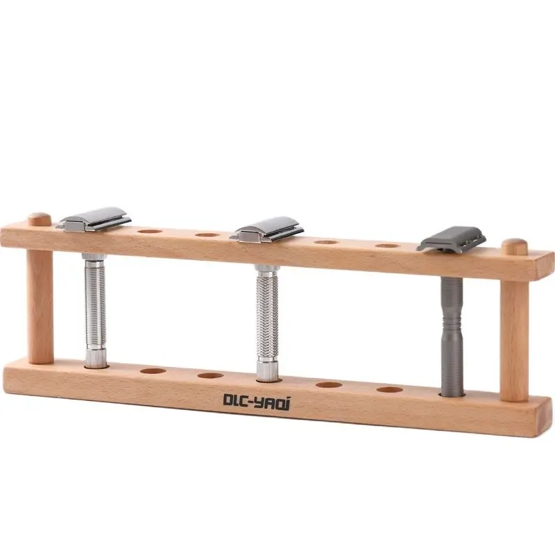 Soporte para rasuradoras de seguridad YAQi Toshevet de madera de haya