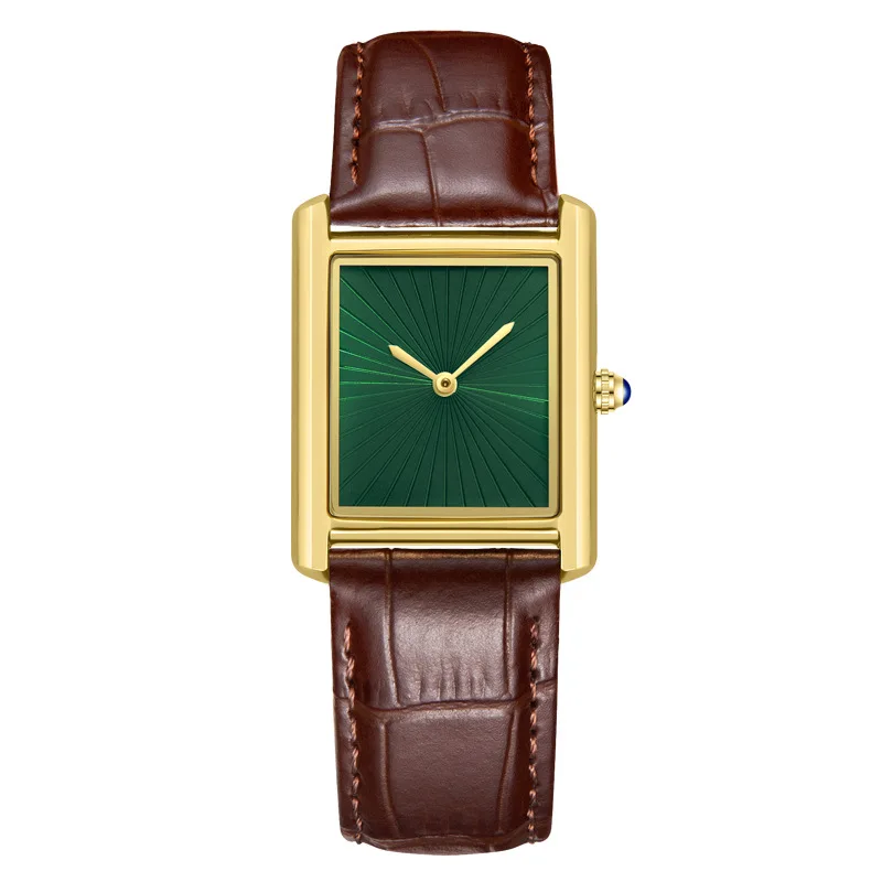 Nuevo reloj cuadrado clásico para hombres y mujeres, diseño Simple de dos manos, correa de cuero de moda, relojes de pulsera de cuarzo resistentes al agua, envío directo