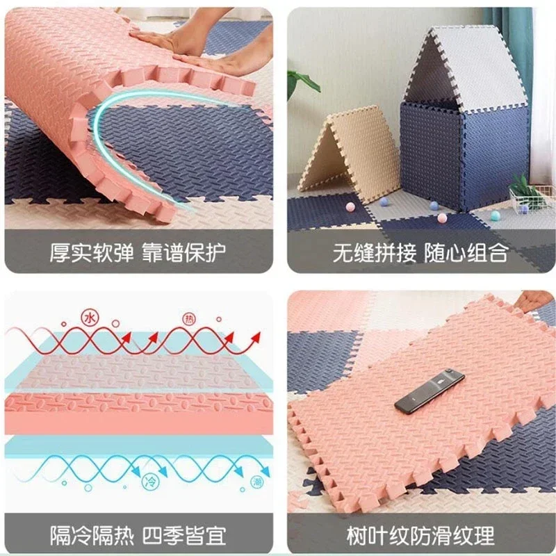 12 Uds. Alfombra de espuma para juegos de bebés, tapete de rompecabezas para niños, baldosas de ejercicio entrelazadas, baldosas de suelo, alfombra de juguete, alfombra suave 30*30*1cm