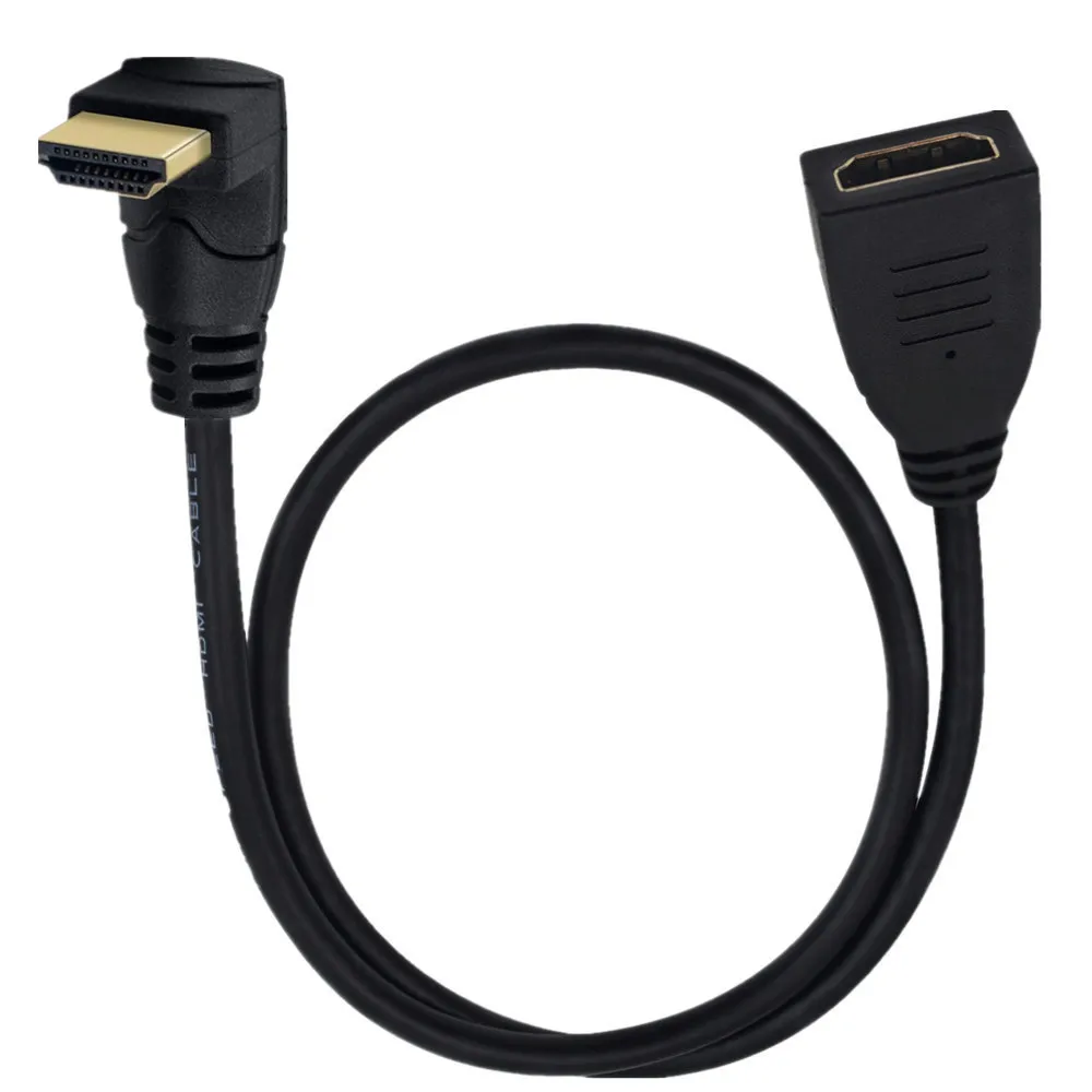 Cable de extensión de 180cm compatible con HDMI macho a hembra, 90 grados, 2,0 v, 4K x 2K, 60HZ, utilizado para HD TV LCD Notebook PS3 proyector