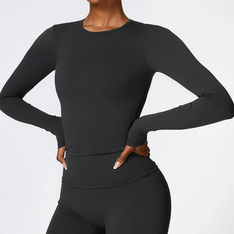 Camisa deportiva de manga larga para mujer, ropa de Yoga de secado rápido, Top de gimnasio, camiseta transpirable para Fitness y Yoga, ropa deportiva, Top de entrenamiento para mujer