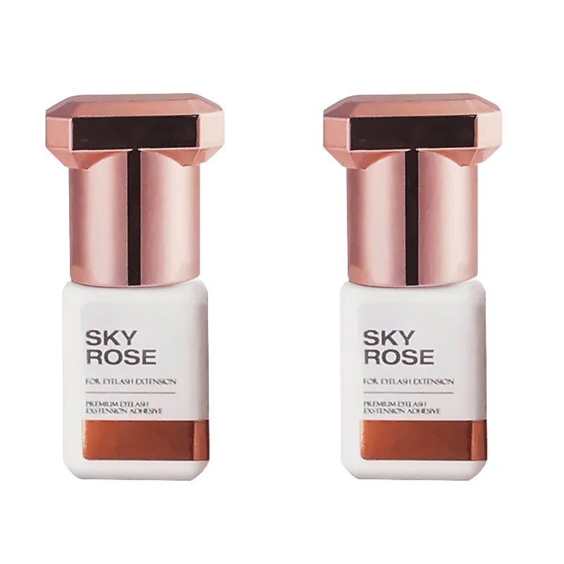5 botellas de pegamento rosa cielo para extensiones de pestañas 1s, pegamento de cielo coreano de secado rápido, 5ml, pegamento para pestañas postizas, herramientas de maquillaje, tienda de suministros adhesivos