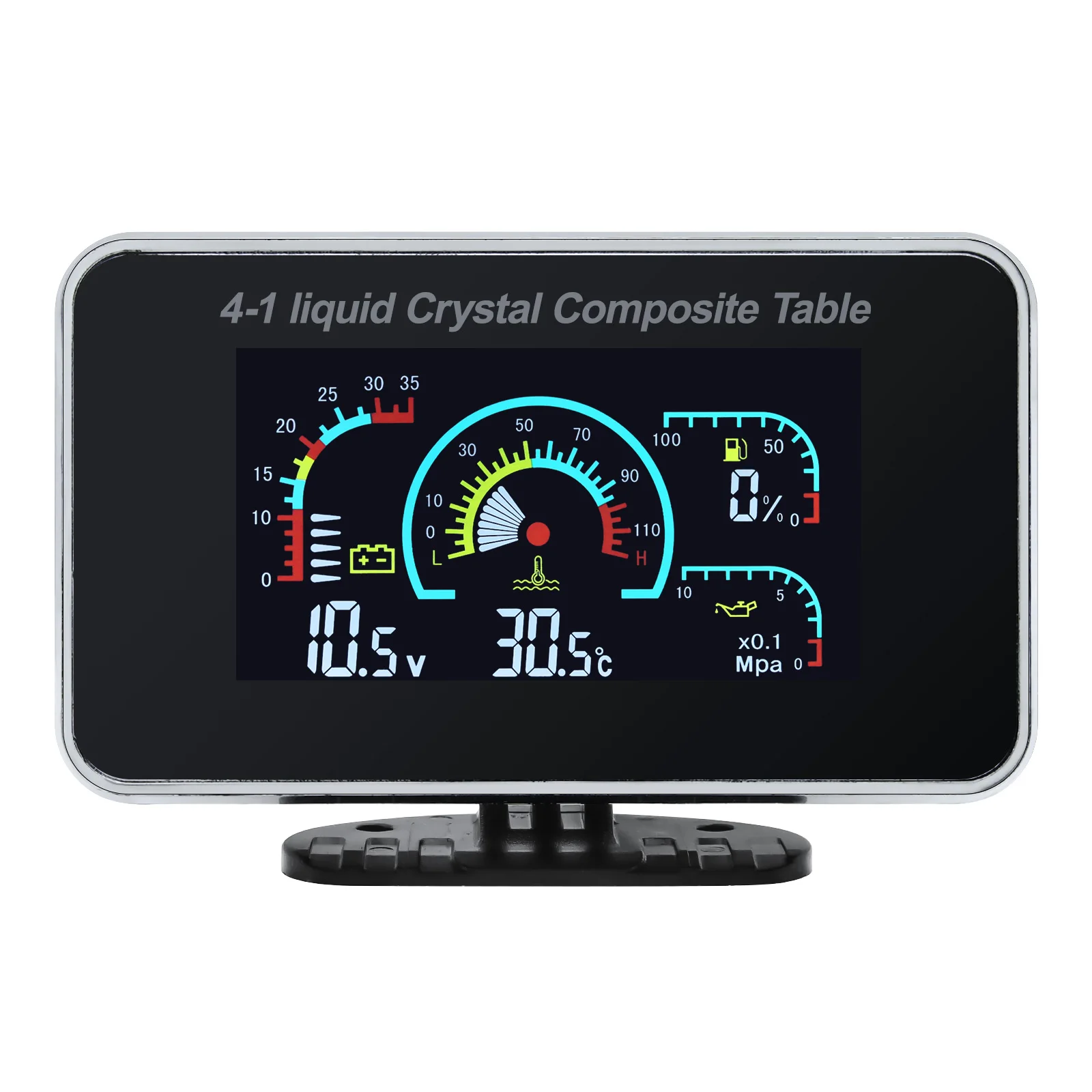 2 en 1 / 3 en 1 / 4 en 1 LCD Digital medidor de presión de aceite voltímetro medidor de nivel de combustible 1/8 NPT Sensor de presión de aceite + Sensor de temperatura del agua