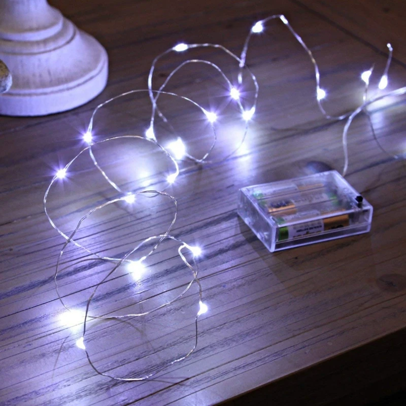 1M-30M 300Led cuerdas alambre de cobre 3XAA con pilas decoración del banquete de boda de Navidad guirnaldas de luces LED