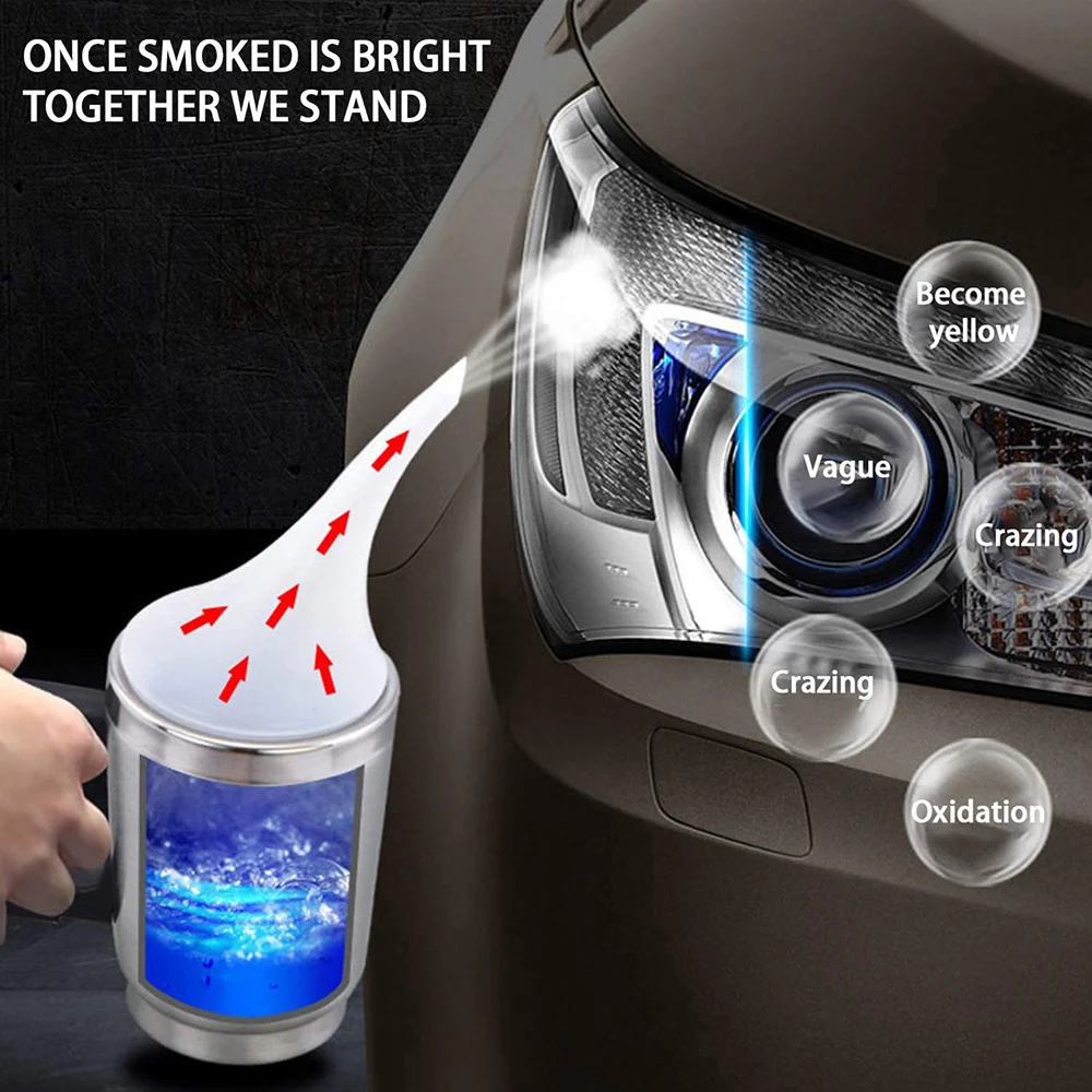 Kit de pulido químico para faros de coche, líquido de reparación de polímero, eliminador de arañazos, Kit de restauración de faros de coche, 800ML