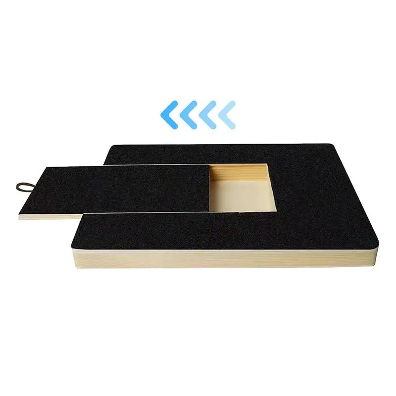 Tablero rascador de uñas para perros, almohadilla para recortar uñas, tablero rascador de madera extraíble para mascotas, juguete, caja de golosinas integrada, tablero de papel de lija para perros