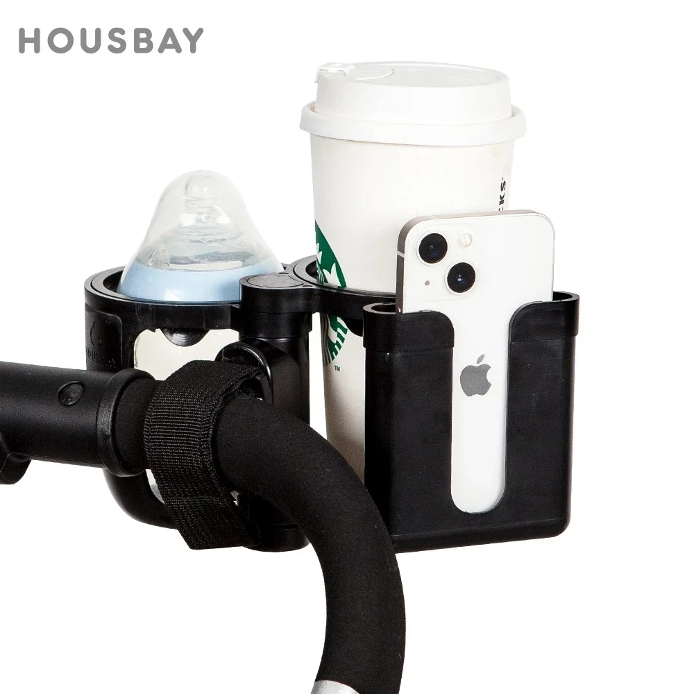 Portavasos para cochecito, soporte para teléfono, botella de leche, portavasos para bebidas, conversión de 2 tazas para cochecito de bebé Universal, accesorios para cochecito de bebé