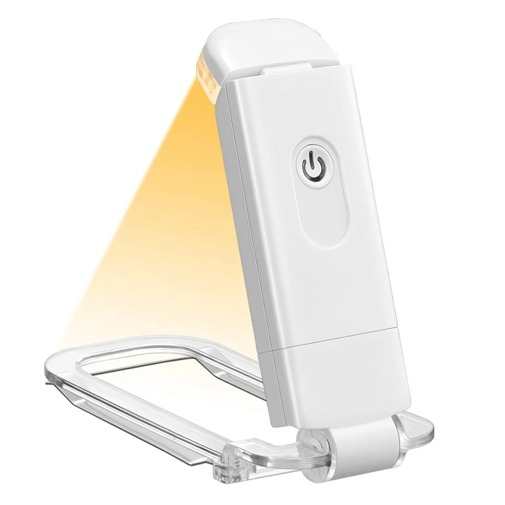 Nueva luz de lectura de libros recargable por USB, brillo ajustable, Clip LED en luz de libro, lámpara de libro para el cuidado de los ojos para niños, luz de lectura