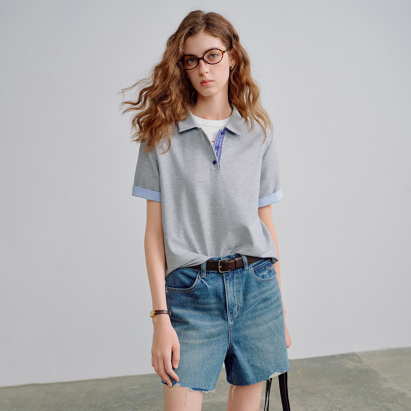 TOYOUTH-Polo de Piqué para mujer, camisetas informales Vintage con manga plegable a cuadros y bloques de Color mejorado, novedad de verano 2026
