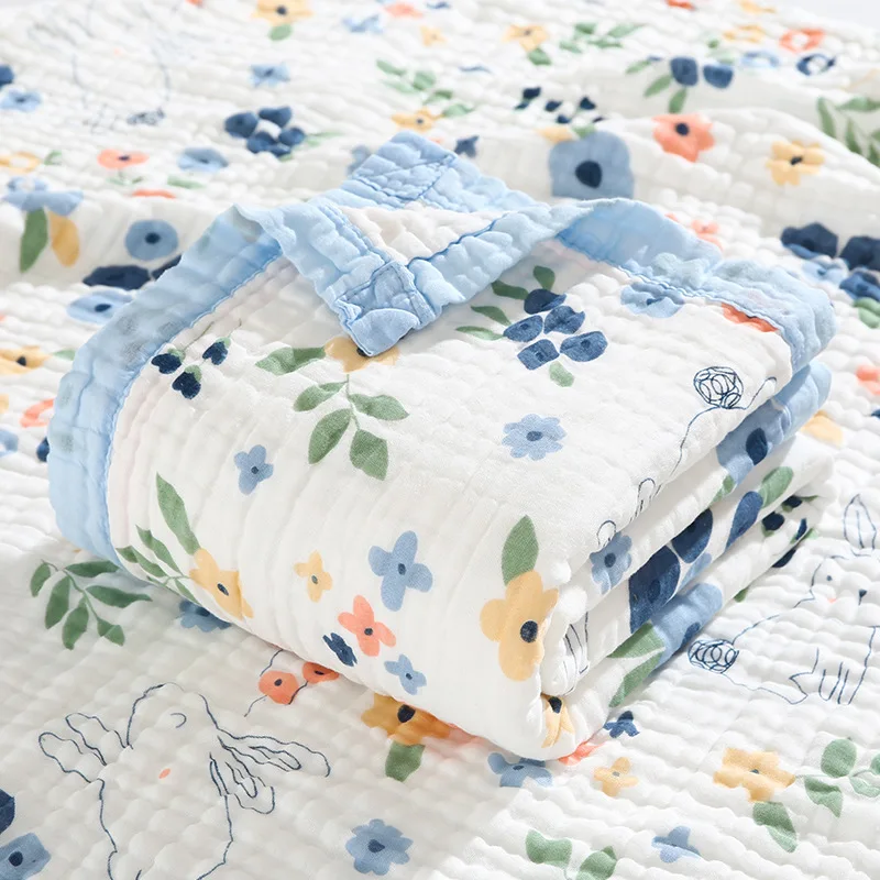 Mantas para bebé de 6 capas, 100% de gasa de algodón, envoltura infantil transpirable, mantas suaves y absorbentes para recién nacidos, Toalla de baño para bebé de dibujos animados