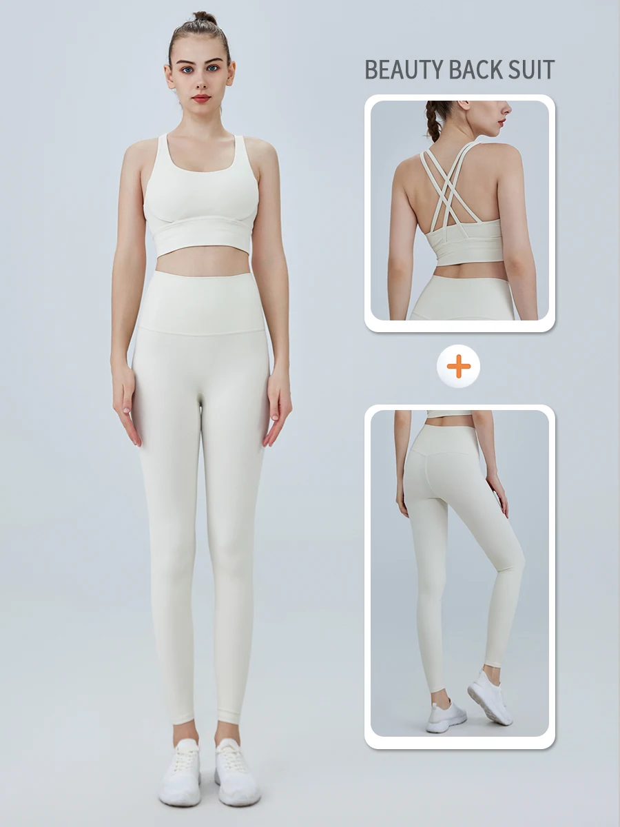 Ropa de Yoga de 2 piezas, chándal para mujer, ropa atlética, traje de Fitness para Pilates, entrenamiento de gimnasio, ropa de realce, Sujetador deportivo, traje de mallas