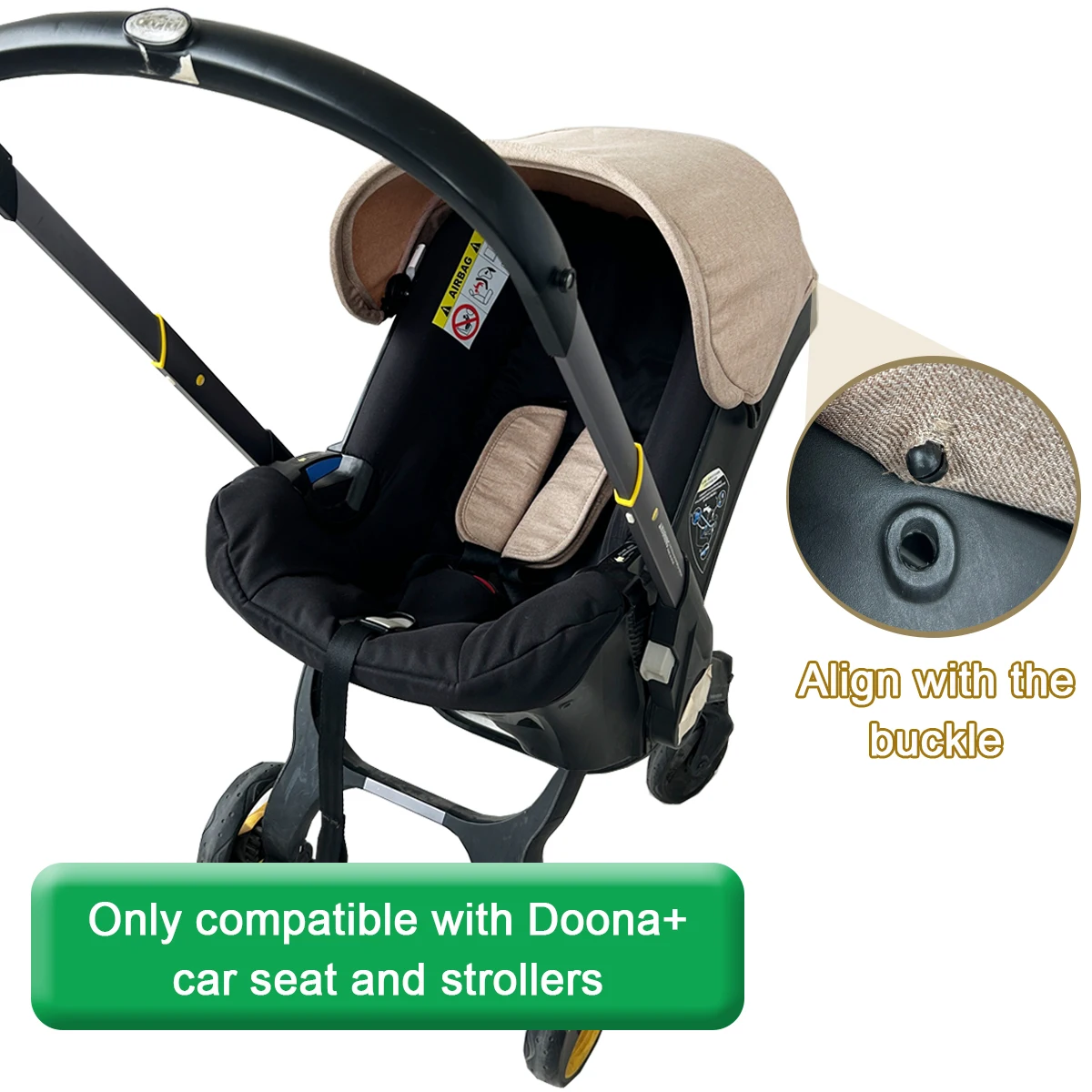 Kit de Repuesto MomTan para Silla de Auto y Carriola Doona+, Accesorios para Carriola, Cojín para Asiento, Capota y Almohadillas para Hombros