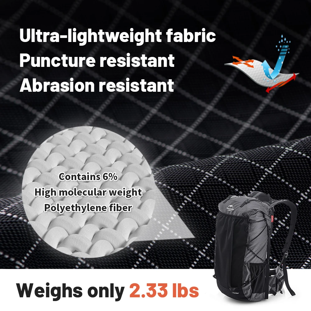Mochila Naturehike para senderismo, bolsa para deportes al aire libre, mochila de diseño ergonómico de gran capacidad de 60 + 5L, mochila impermeable para viajes y acampada