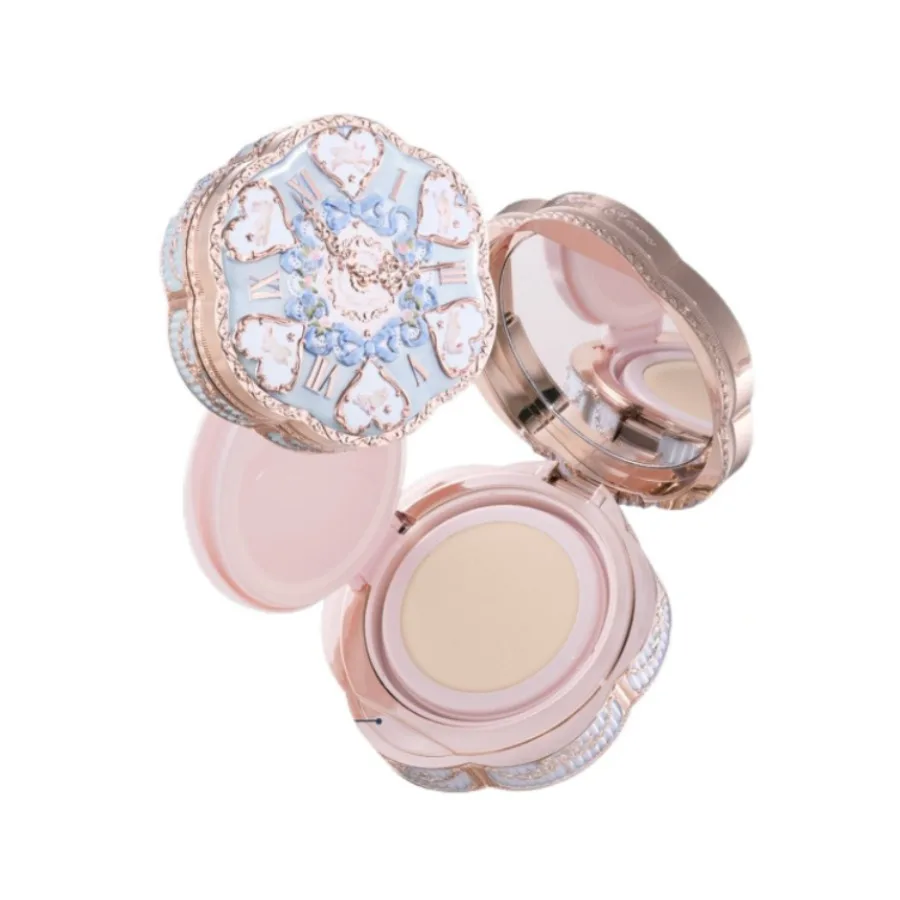 Base de Maquillaje Flower Knows Garden Air Cushion Foundation CC Cream, Corrector Amigable con la Piel, Maquillaje Hidratante con Cobertura Natural