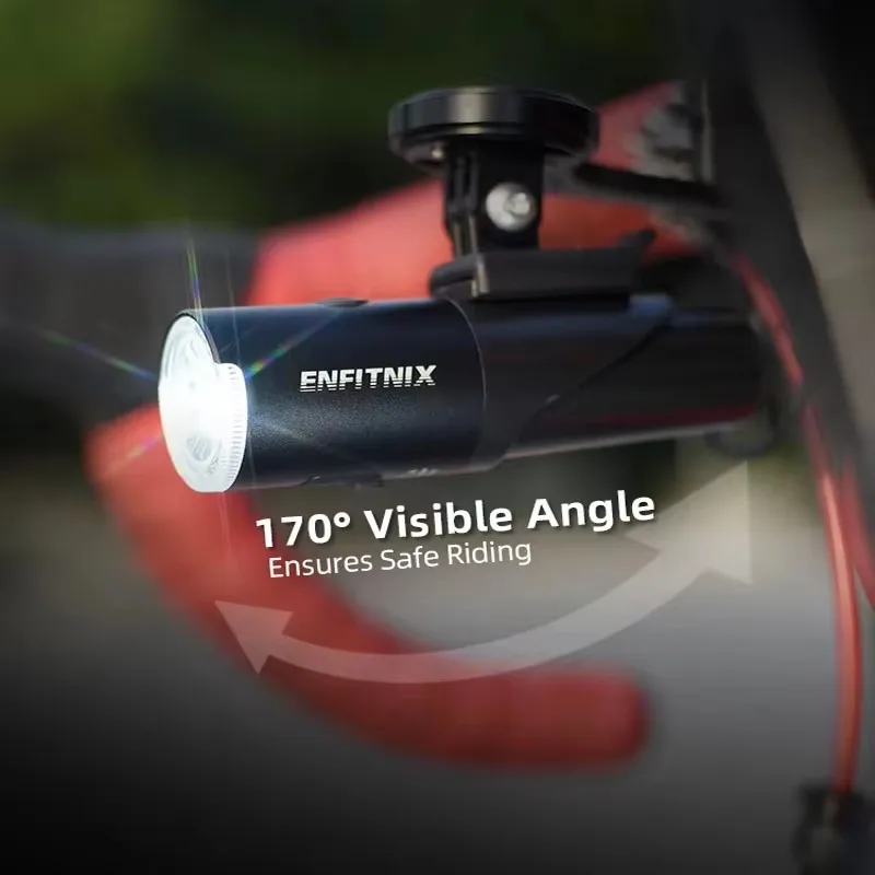 Enfitnix Navi800Y - Faros Delanteros Inteligentes para Bicicleta de Carretera y Montaña, Carga USB, Resistentes al Agua, Encendido y Apagado Automático