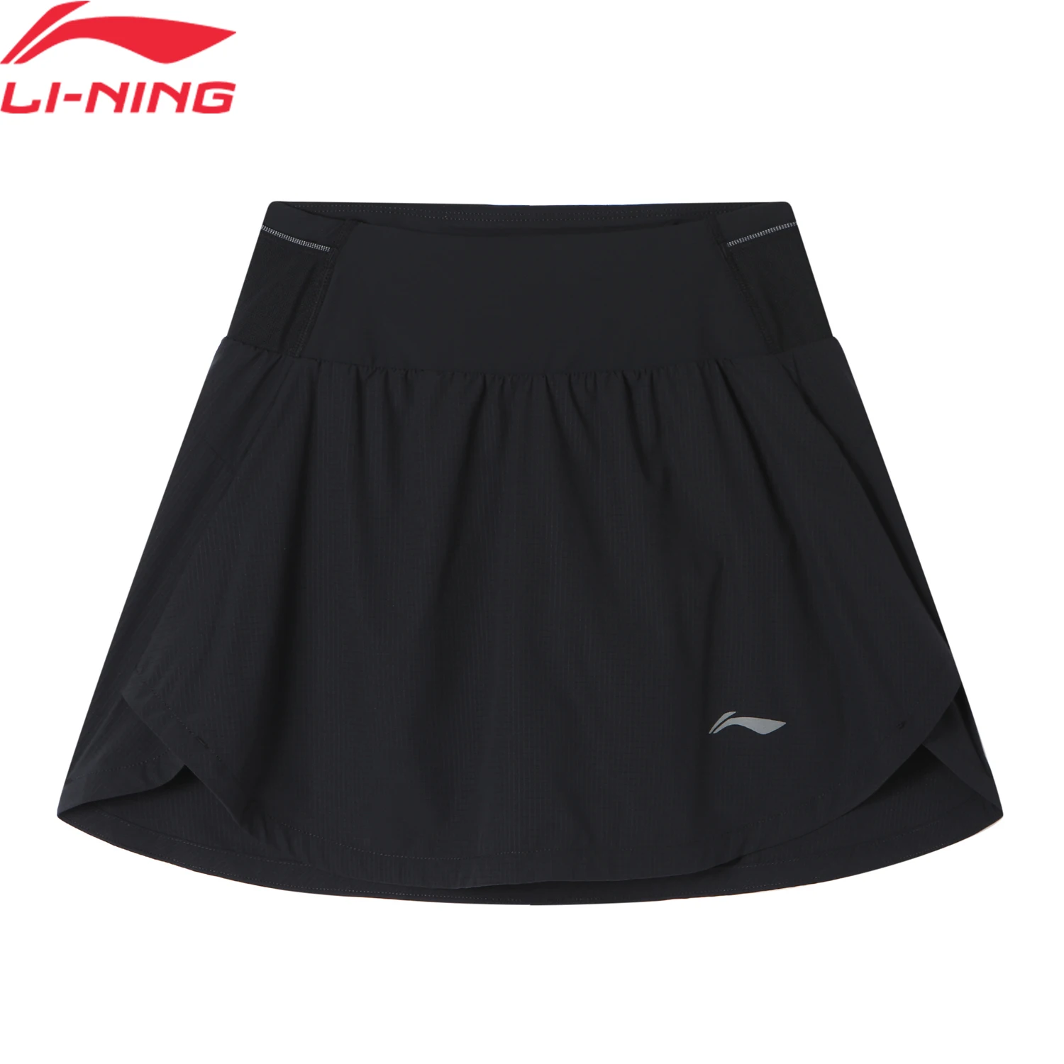Li-Ning Faldas cortas para correr para mujer AT DRY, ajuste regular, cómodas, transpirables, de color sólido, faldas cortas deportivas ASKV022