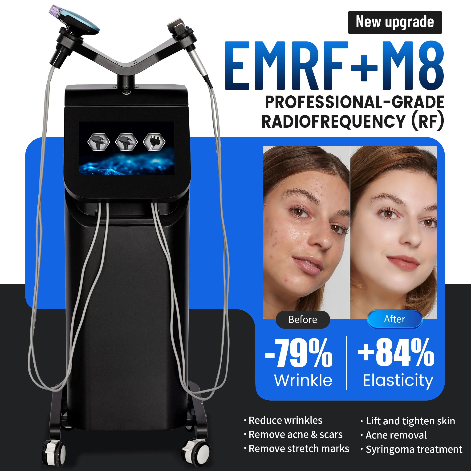 Dispositivo Facial de Microagujas con Radiofrecuencia Morpheus8, Herramienta para Reafirmar la Piel, Antienvejecimiento y Reducción de Arrugas para Belleza y Salud