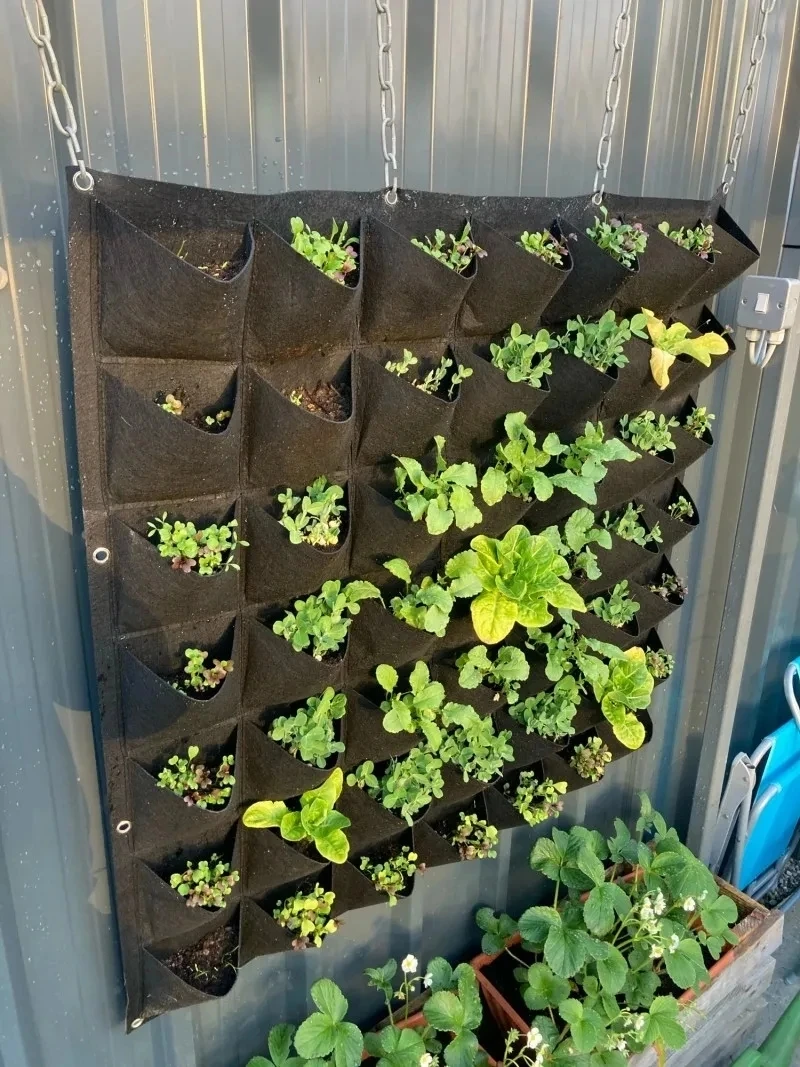 Bolsa de cultivo de plantas verdes, macetero Vertical con bolsillos de gran tamaño, bolsas de cultivo de verduras para jardín, suministro de flores, bolsa para macetero de jardín