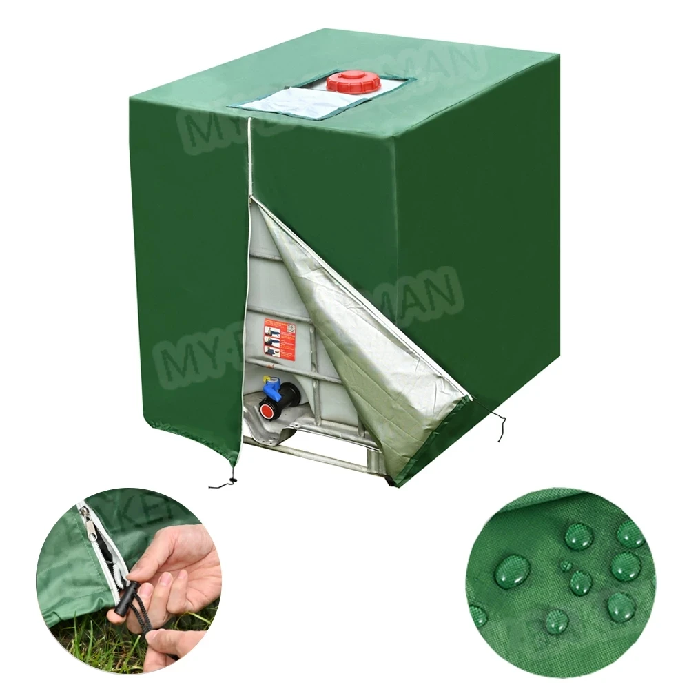 Cubierta de tanque de agua IBC profesional de 1000 litros, muebles de jardín al aire libre, impermeable, antipolvo, protección contra la lluvia, el sol y la nieve