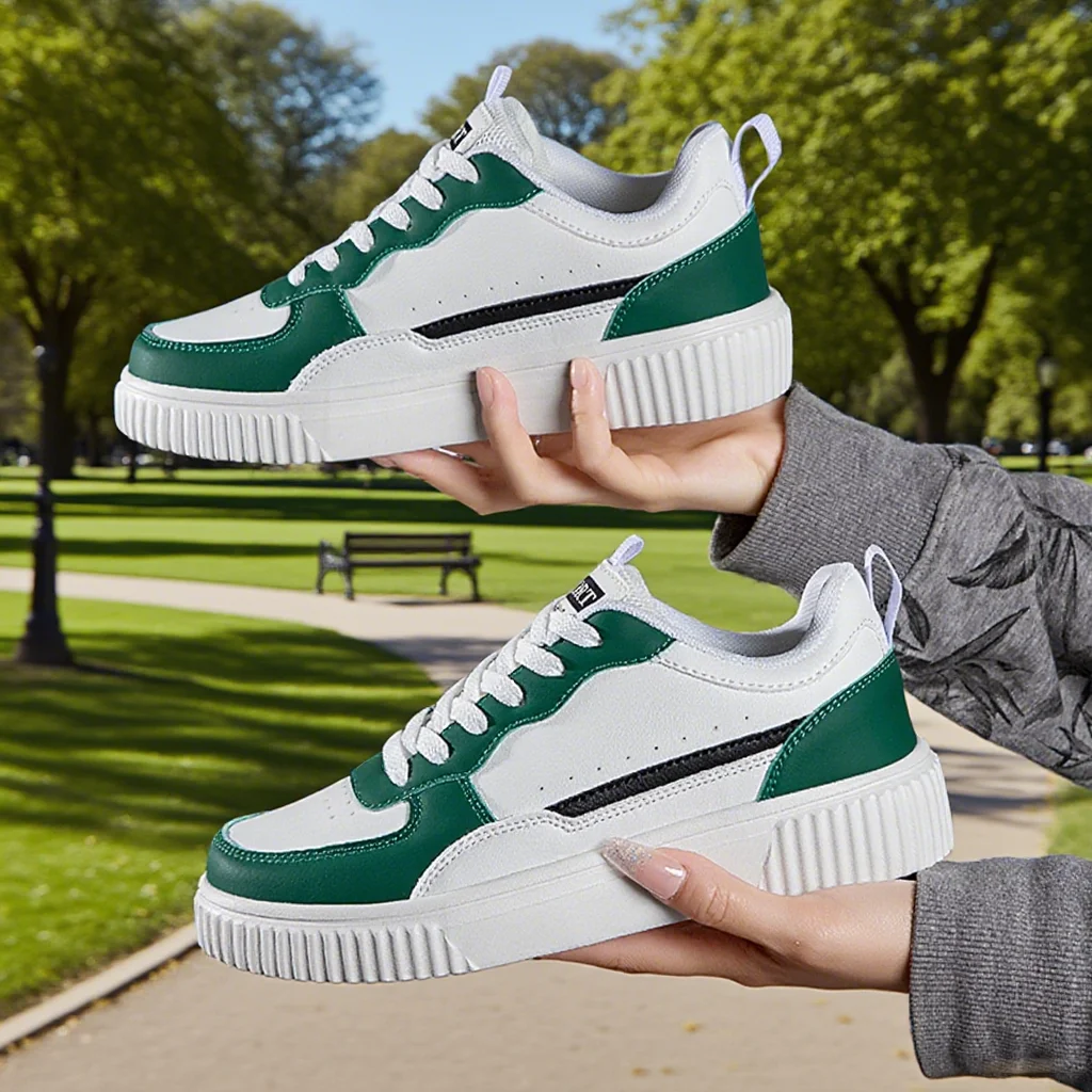 Zapatos informales a la moda para mujer, zapatos planos transpirables para caminar, zapatillas de deporte blancas para mujer, calzado deportivo para correr al aire libre para caminar para hombres