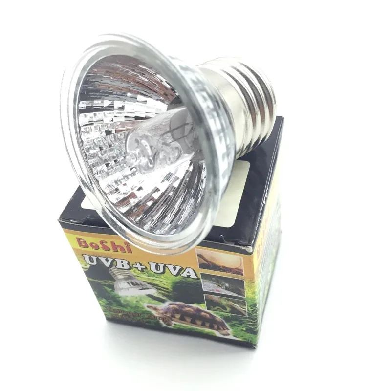 Lámpara de calor para reptiles UVA + UVB espectro completo 25/50/75w reptil lagarto serpiente tortuga mascota para tomar el sol bombilla Uv adecuada para Base de lámpara E27