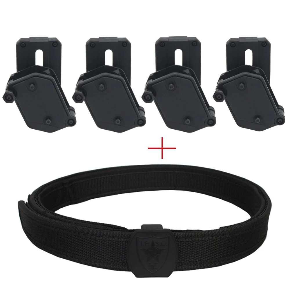 Cinturón VULPO IPSC y juego de bolsa para revistas de velocidad izquierda y derecha, cinturón de tiro de competición Airsoft y bolsa magnética de rotación multiángulo