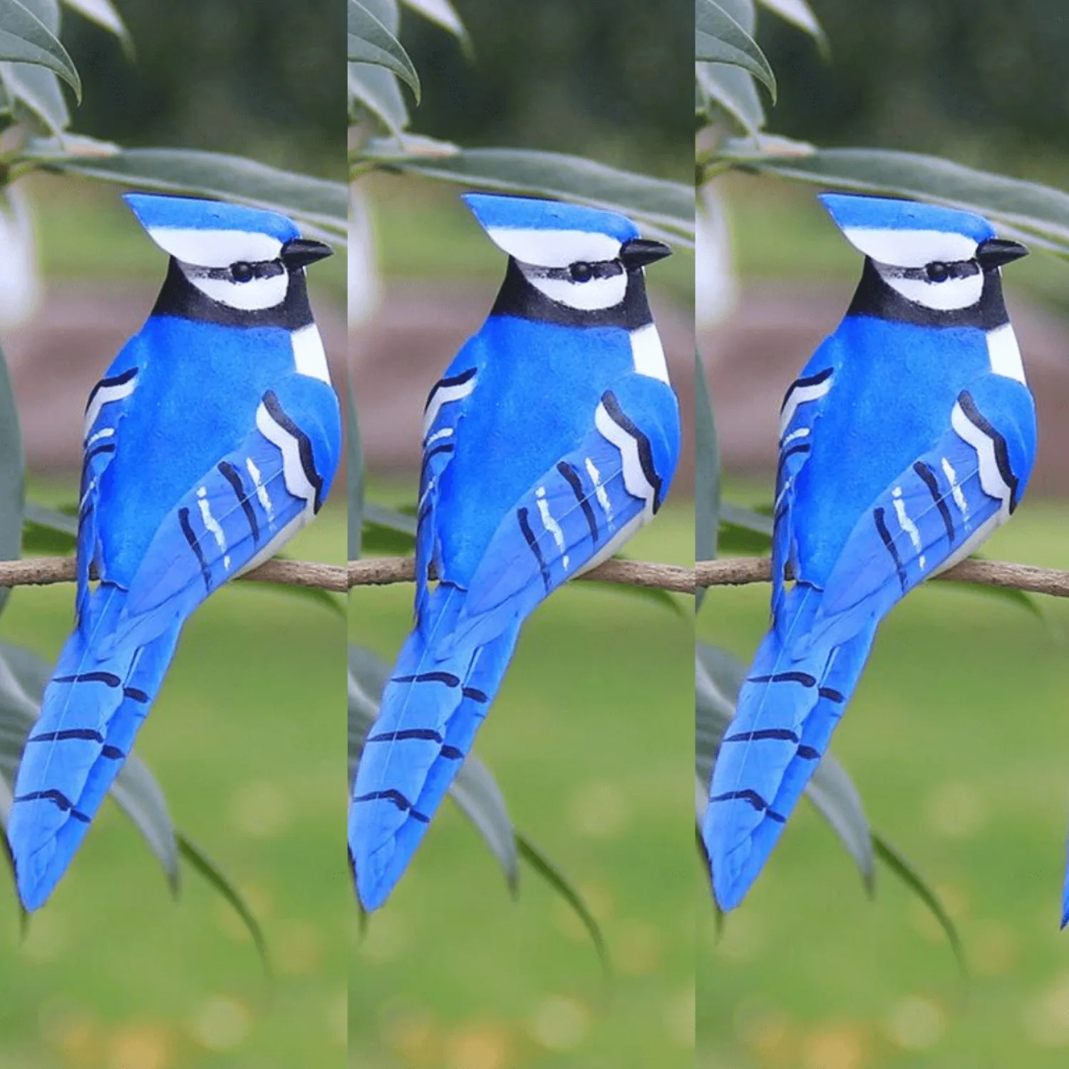 6 uds pájaros artificiales azul y rojo espuma falsa Animal simulación pluma pájaros modelos DIY boda hogar jardín ornamento Decoración