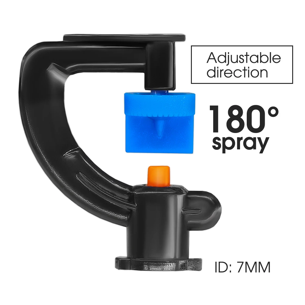 Nuevo Paquete de 5 microsistema de riego refractivo de 180 grados, rociador con boquilla, suministros de riego de estaca de 21cm para mangueras, invernadero de jardín