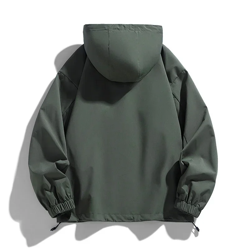Softshell 8XL chaqueta de hombre cortavientos con capucha gabardina de gran tamaño 6XL 7XL de talla grande impermeable negro Bomber Camping abrigos finos sueltos