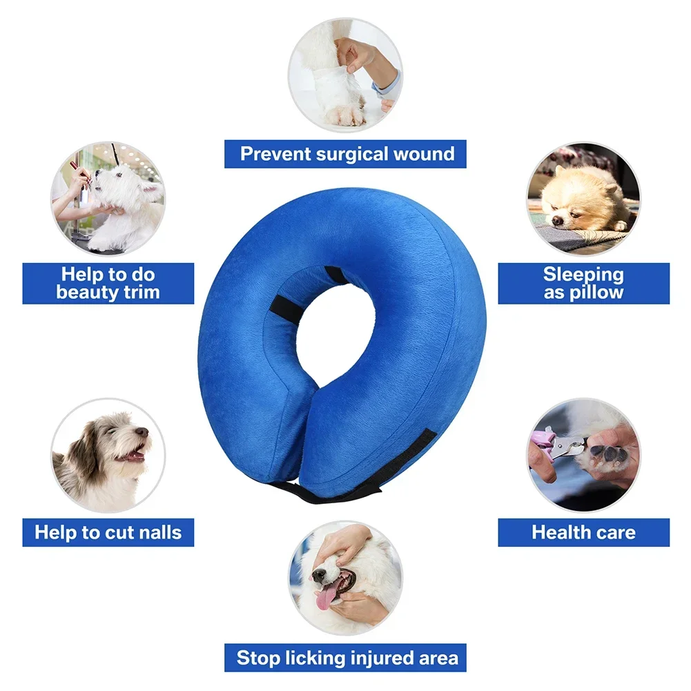 Conos para perros después de la cirugía, Collar protector inflable para perros, Collar de recuperación para mascotas, cono suave para mascotas para perros pequeños, medianos o grandes, gatos
