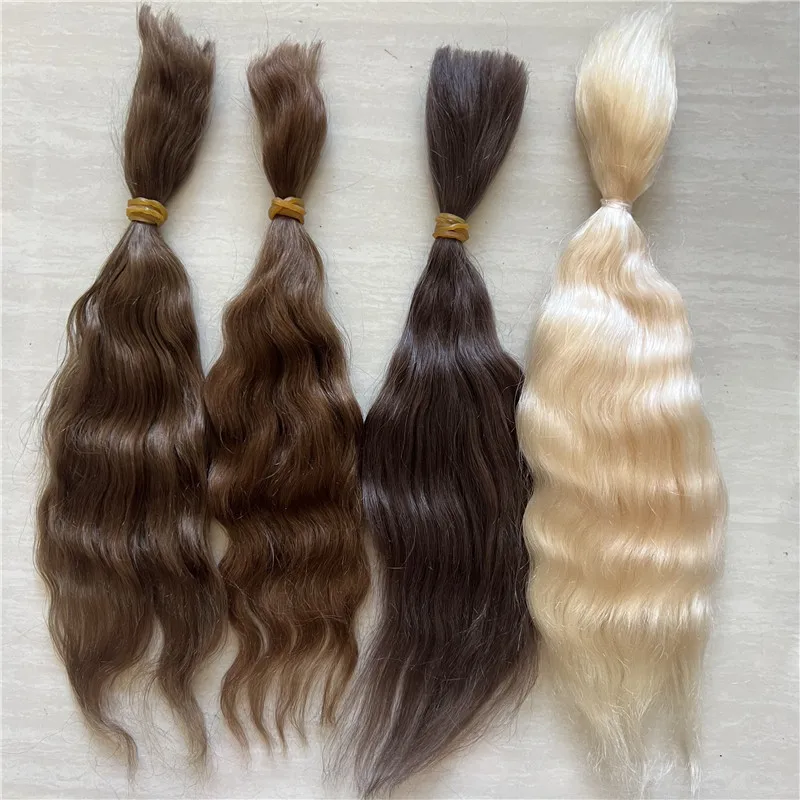 Lo último en Mohair puro para muñeca Reborn/Muñeca BJD marrón té dorado marrón 6 colores muñeca Reborn accesorio de muñeca Mohair enraizado a mano