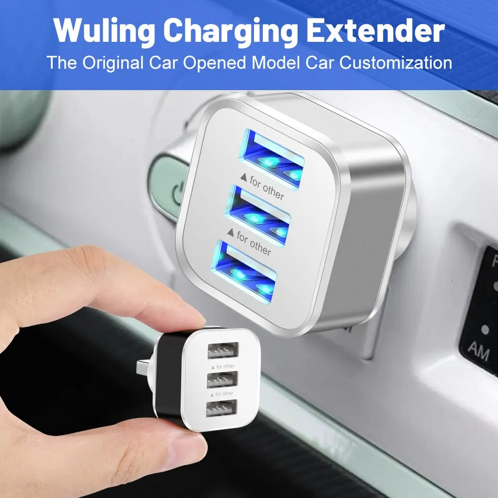 3 Puerto USB Ranuras Adaptador USB 3 en 1 2,0 Multple USB Interfaz Extensor Auto Electronics Accesorios