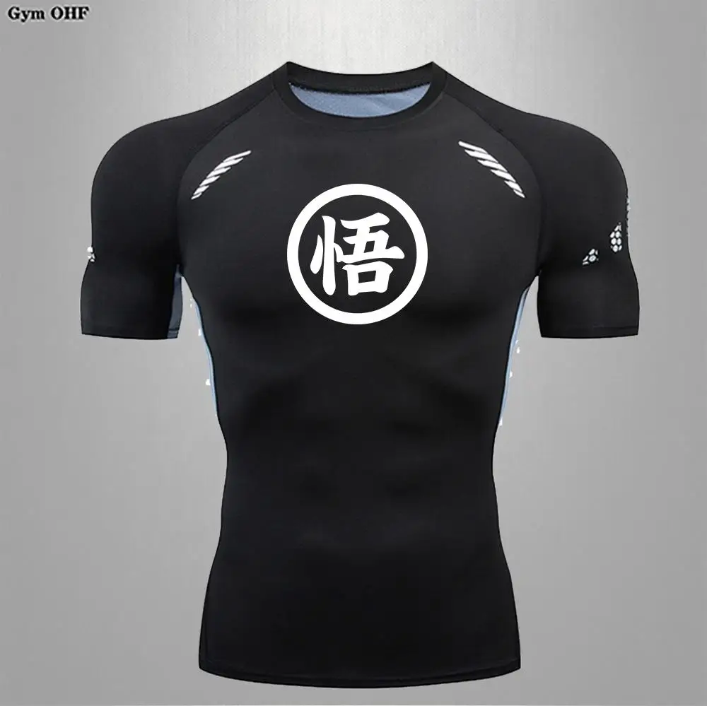 Camisas de compresión con estampado de Goku para hombre, camisetas interiores para gimnasio, entrenamiento, correr, Fitness, capa Base, ejercicio aeróbico de secado rápido, camisetas para hombre