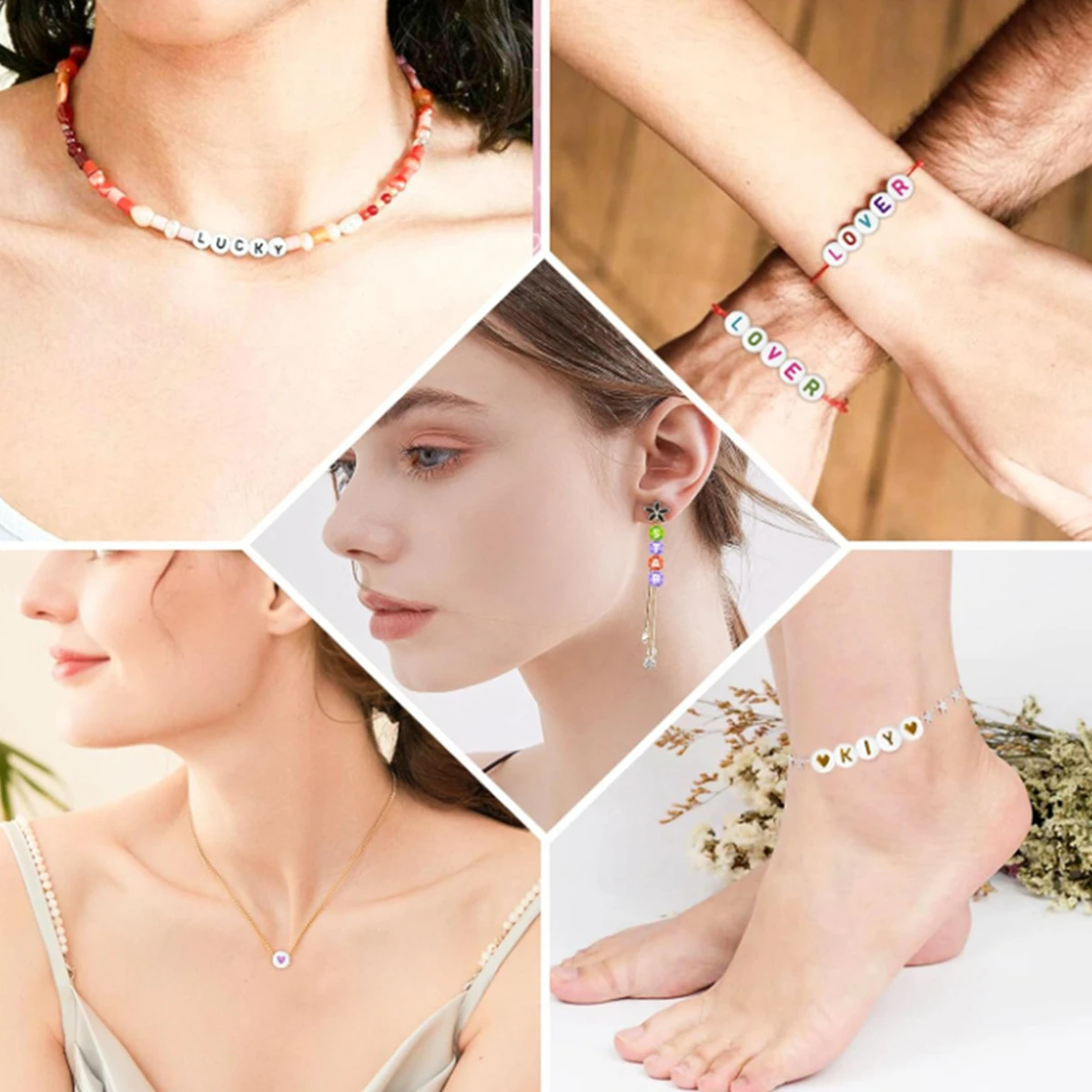 Cuentas del alfabeto Beadsky, kit para hacer pulseras de 840/1400 Uds., 28 estilos de kit de pulsera con cuentas DIY, artesanía de cuentas del alfabeto