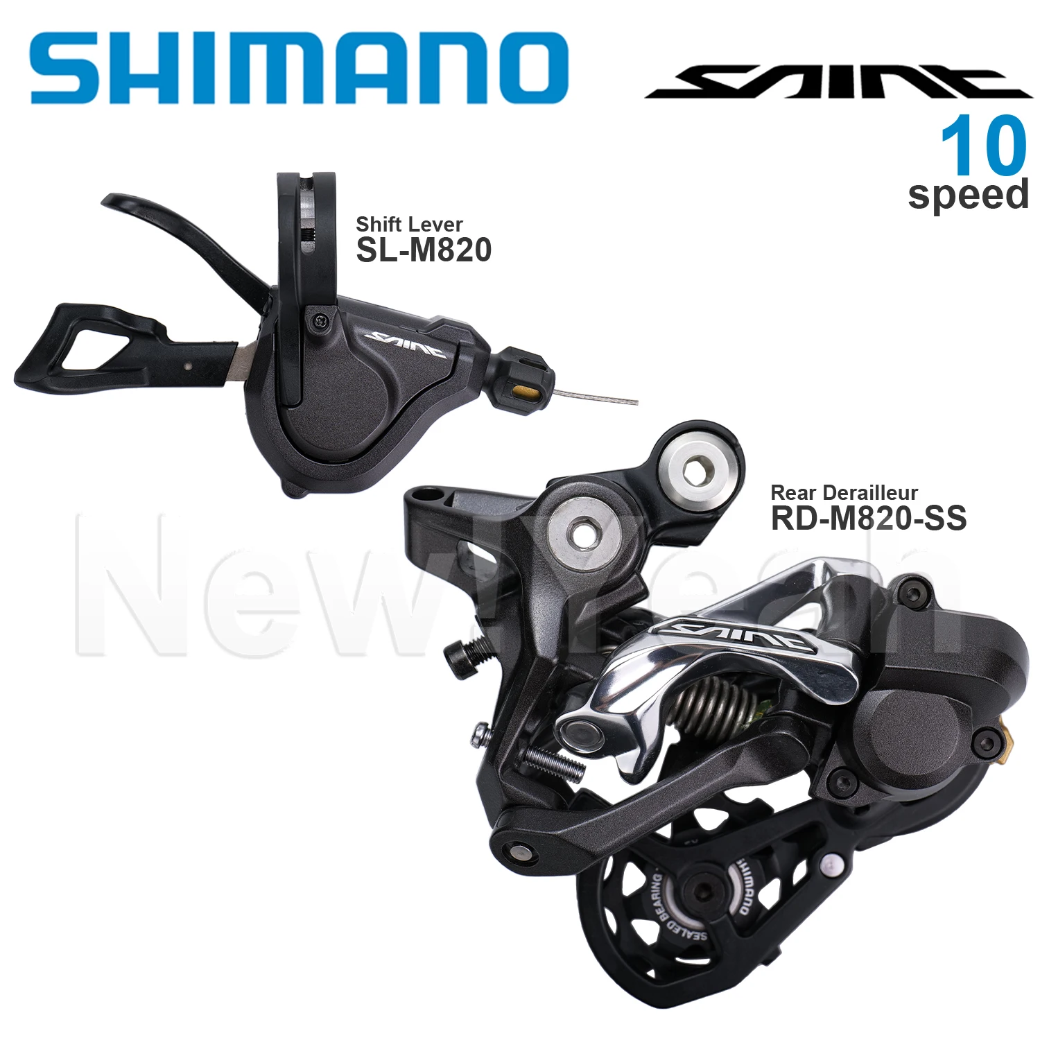 Grupo Shimano Saint M820 de 10 velocidades con palanca de cambios SL-M820 y desviador trasero RD-M820-SS, piezas originales de 10 velocidades.