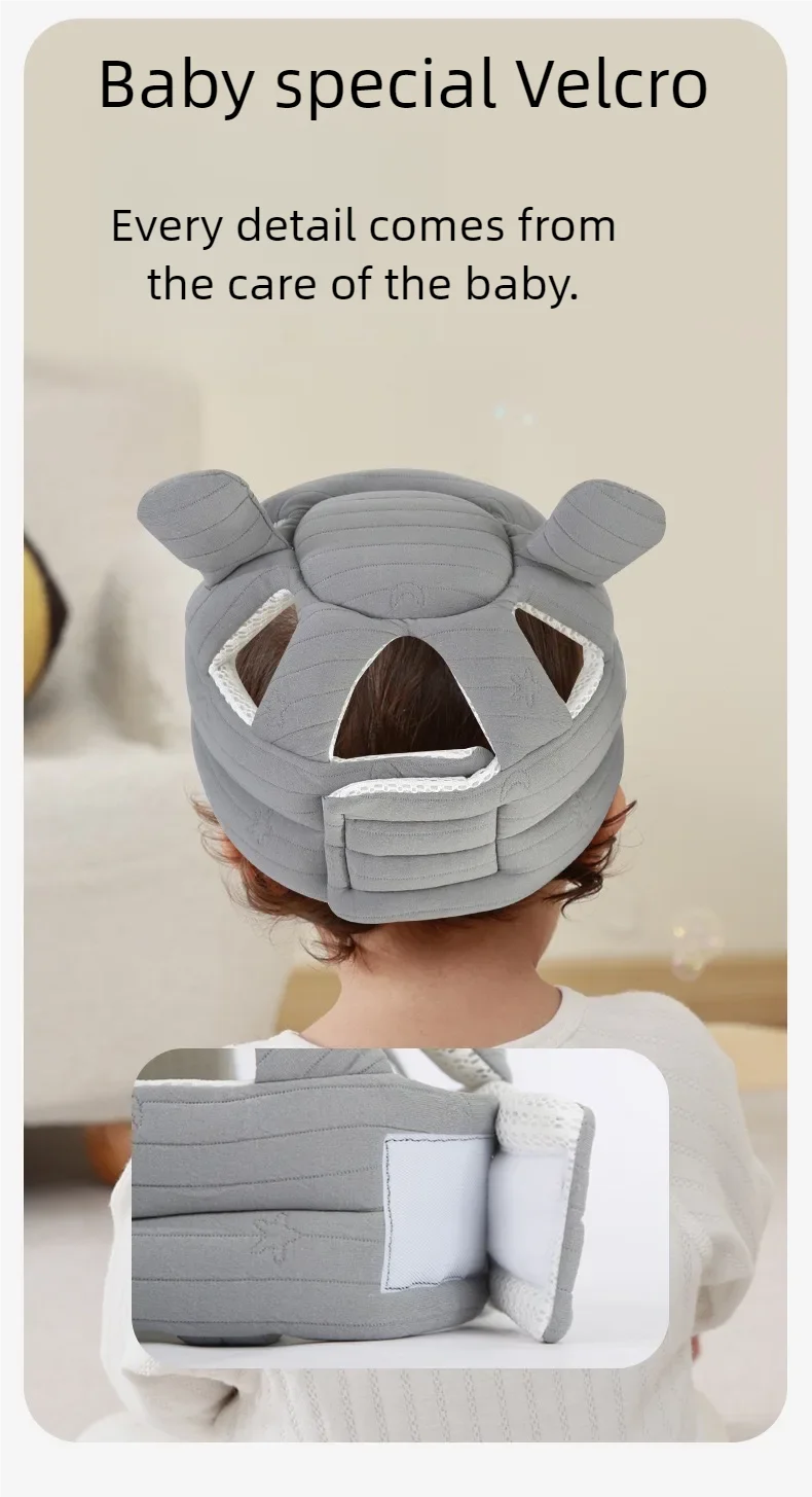 Gorro Protector Anticolisión Engrosado, Casco de Seguridad para Bebés, Suave y Cómodo, Protección Integral para la Cabeza, Ajustable