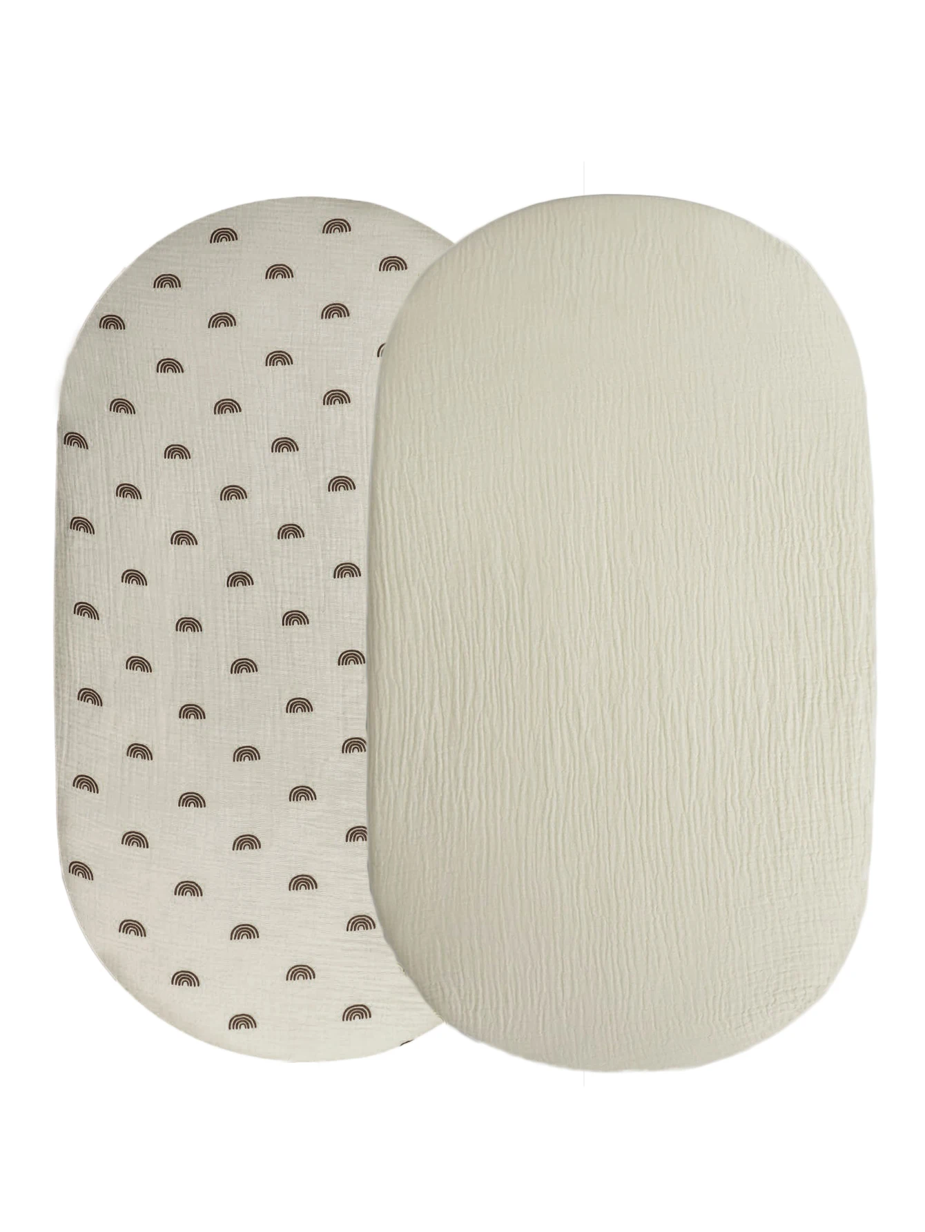 Paquete de 2 fundas para cambiador de muselina, sábanas ajustadas para Moisés para niñas y niños, funda para cambiador de pañales de bebé de algodón suave y transpirable