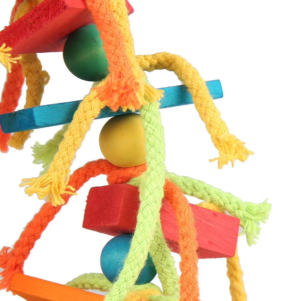 Juguetes de madera para loros y pájaros, jaula para pájaros de amor, juguetes divertidos de entrenamiento para pájaros, cuerda de algodón, juguete para loros, resistente a mordeduras, juguete para rasgar pájaros, producto para mascotas