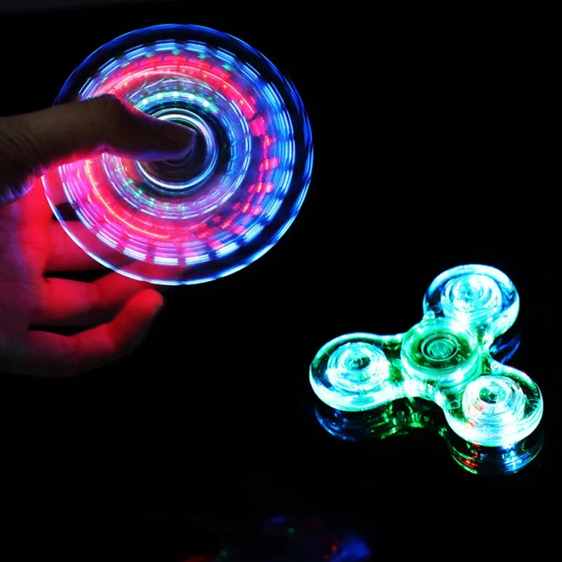 Spinner Luminoso LED, Juguetes Antiestrés que Brillan en la Oscuridad, EDC, para Aliviar el Estrés