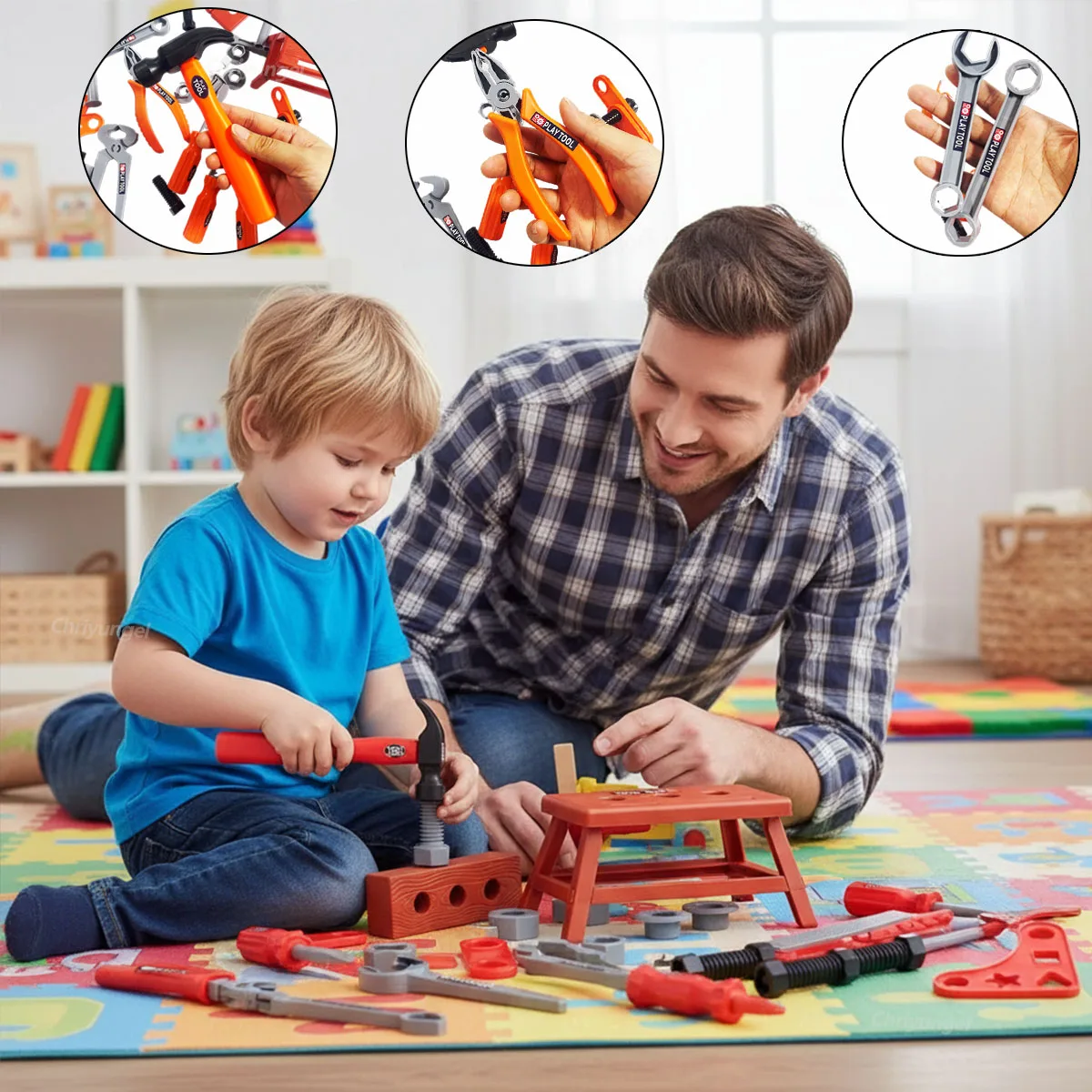 Juego de Herramientas de Juguete de 38/42 Piezas, Kit de Reparación de Juguete para Niños, Juguetes de Construcción de Plástico con Destornilladores para Niños Pequeños, Niños y Niñas