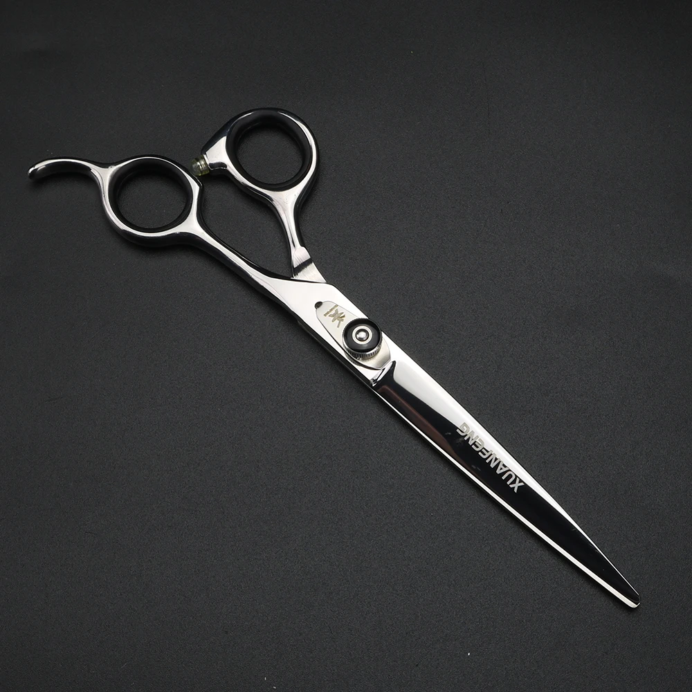 Tijeras para el cabello XUANFENG de 7 pulgadas, tijeras de corte de peluquero de acero 440C con tornillo de tensión ajustable