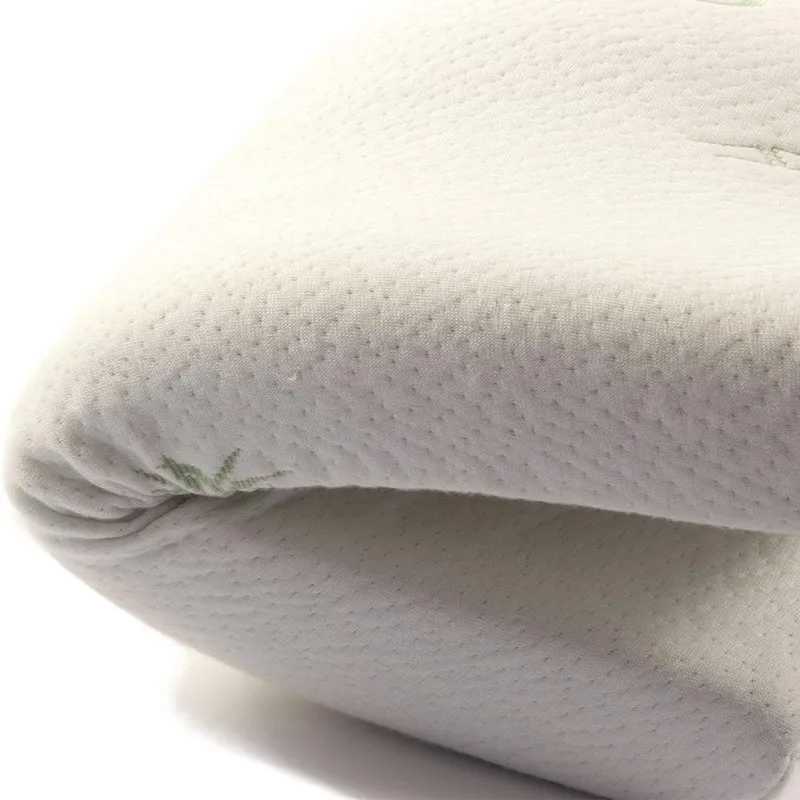 Almohada de bambú, almohada de espuma viscoelástica con funda extraíble con cremallera, almohada de bambú para el cuello para dormir, diseño ergonómico JAF022