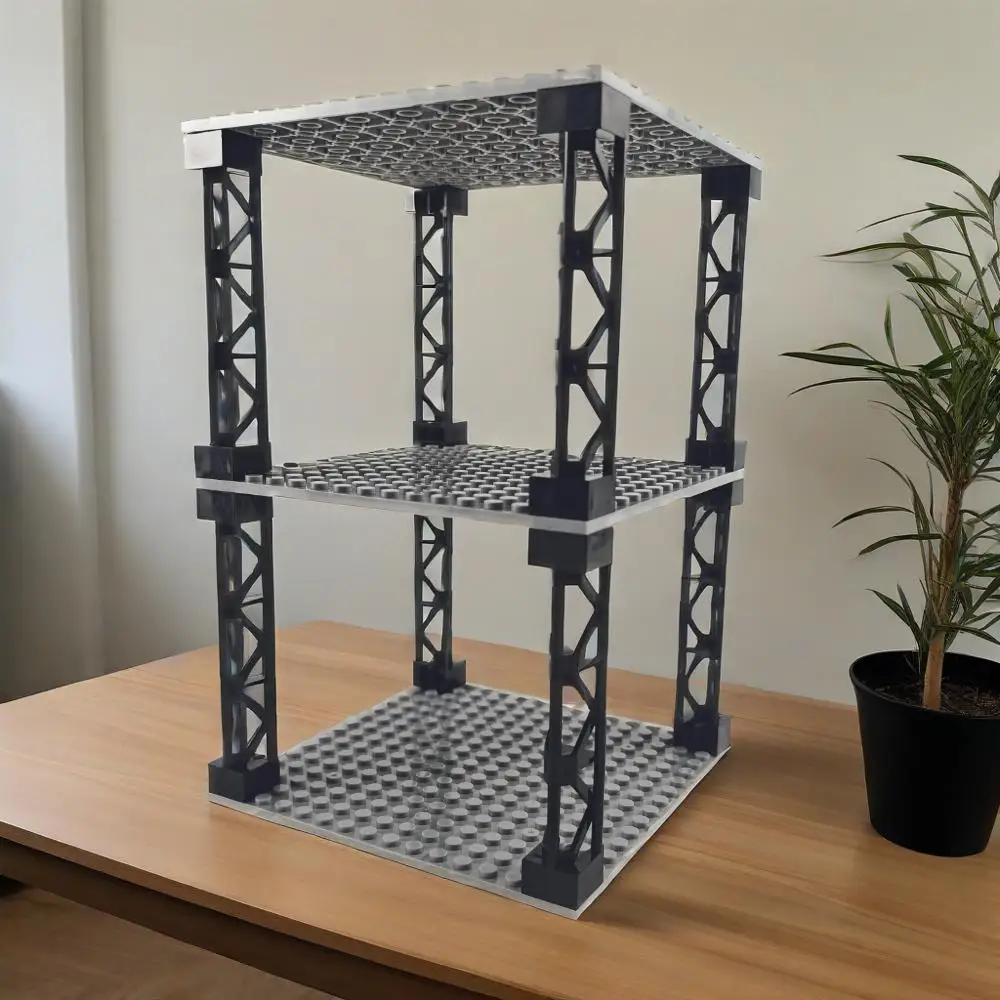 Bloques de Construcción Multifuncionales, Estante de Almacenamiento de Escritorio Apilable de Múltiples Niveles, Simulación de Bunkers Militares, Placa de Soporte de 16x16